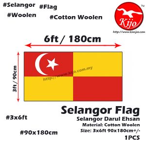 Selangor Flag 3x6ft 90x180cm Cotton Woolen