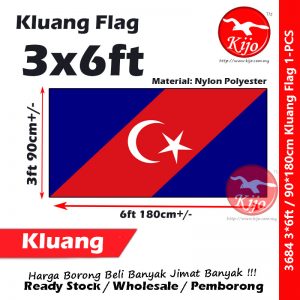 Kluang Flag Bendera Daerah Johor #90*180cm #3*6ft #Kluang #Flag #Nylon #Polyester #3684