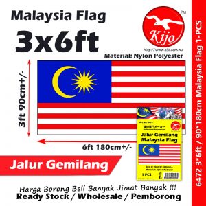 Jalur Gemilang Malaysia Flag Bendera Malaysia 90*180cm 3*6ft Nylon Polyster #6472 #Malaysia #Flag #Bendera #马来西亚 #国旗